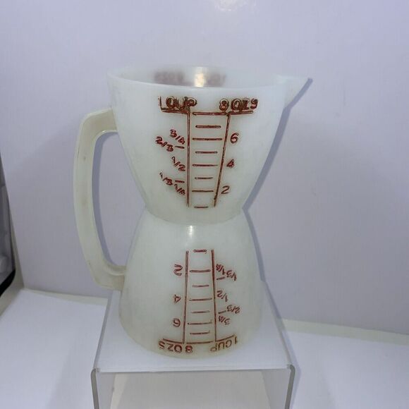 Tupperware Measuring Cup #860-7 Two Sided Double Wet Dry 8 oz 1 cup Vintage - Picture 3 of 6